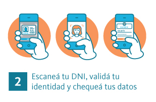 Paso 2: seguí los pasos para escanear tu DNI, validar tu identidad y chequear tus datos